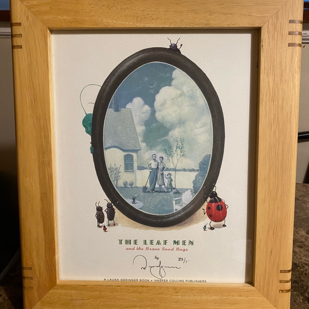 The Leaf Men Framed Illustration by - Brown Frame